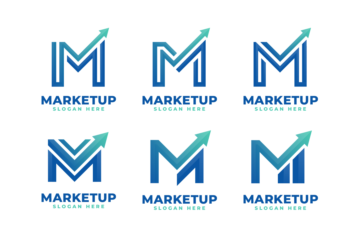 Letter M - 3D Modern Marketing Logo Collection pinterest preview image.