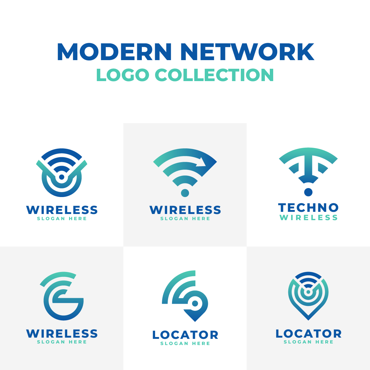 Modern Digital Network Logo Collection cover image.