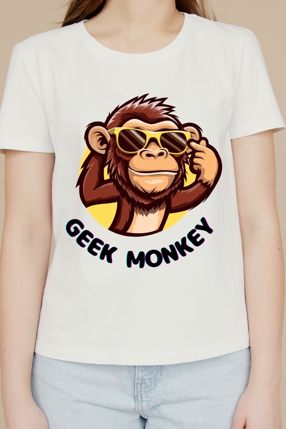 Cute Geek Monkey Design pinterest preview image.