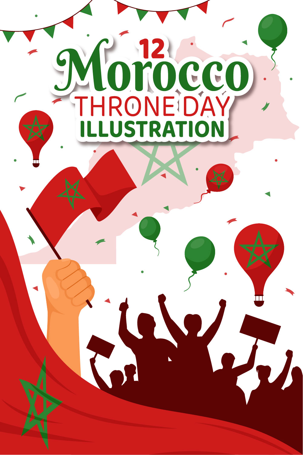 12 Morocco Throne Day Illustration pinterest preview image.