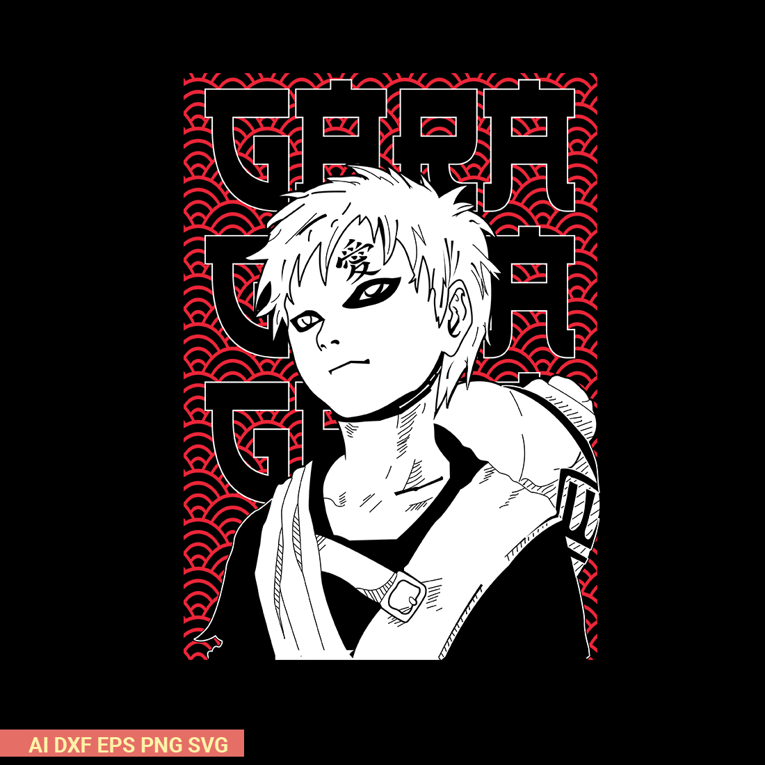 Naruto Characters tshirt design and poster design preview image.