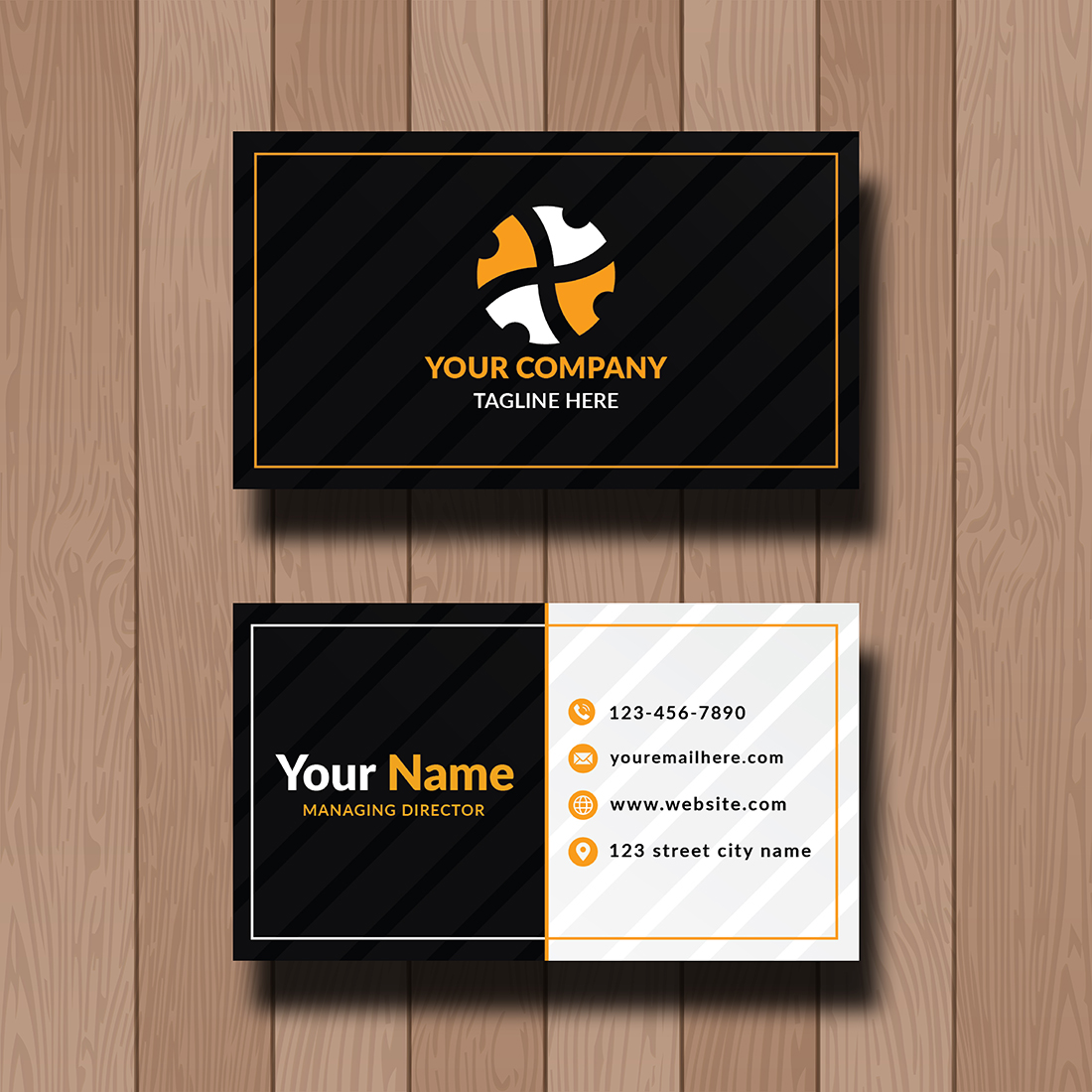 Business card template preview image.