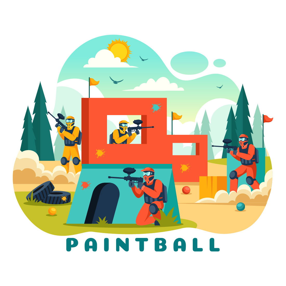 9 Paintball Game Illustration cover image.