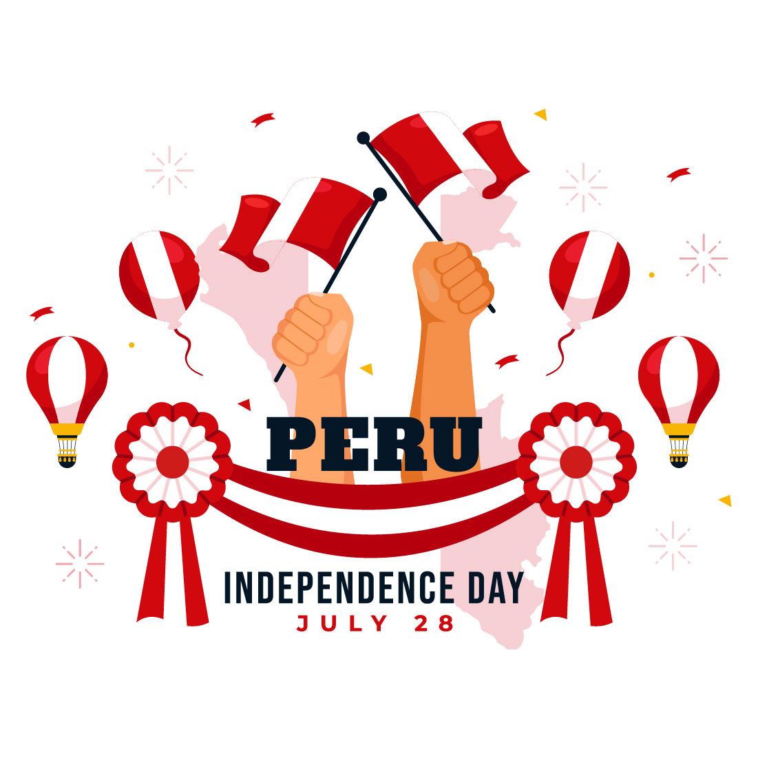 12 Peru Independence Day Illustration preview image.