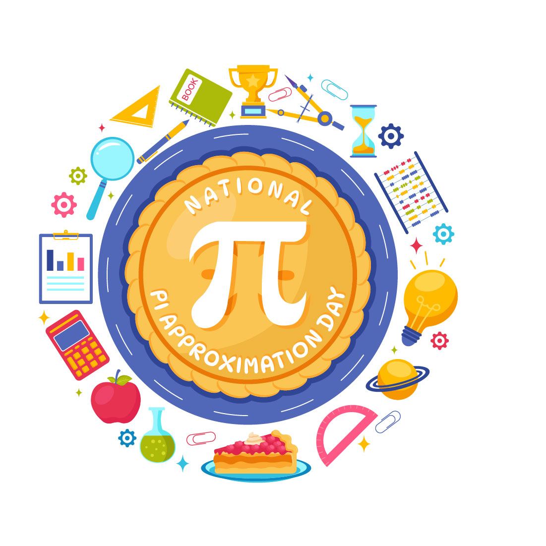 12 Pi Approximation Day Illustration preview image.