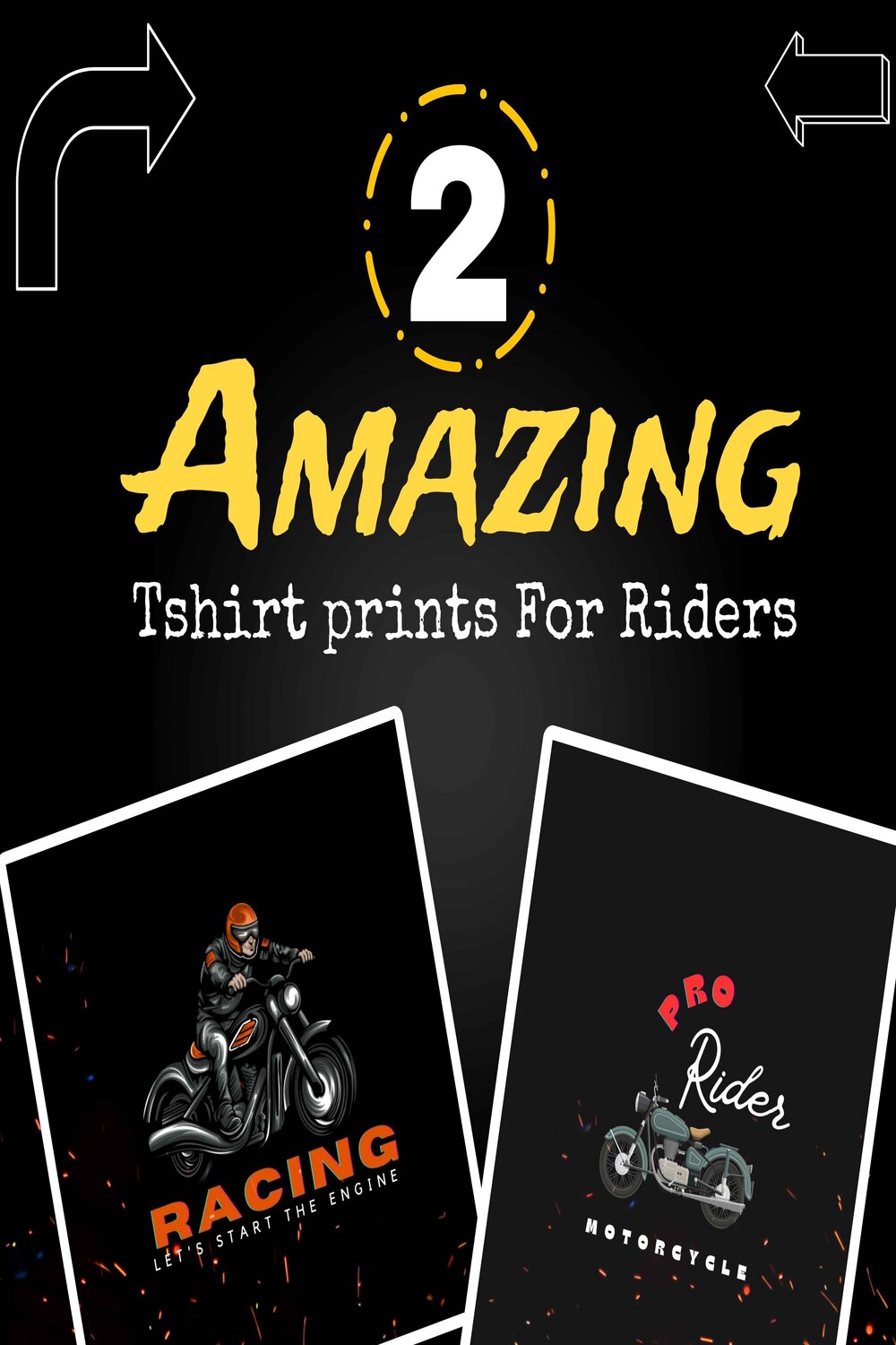 2 amazing tshirt designs for Bike Rider pinterest preview image.