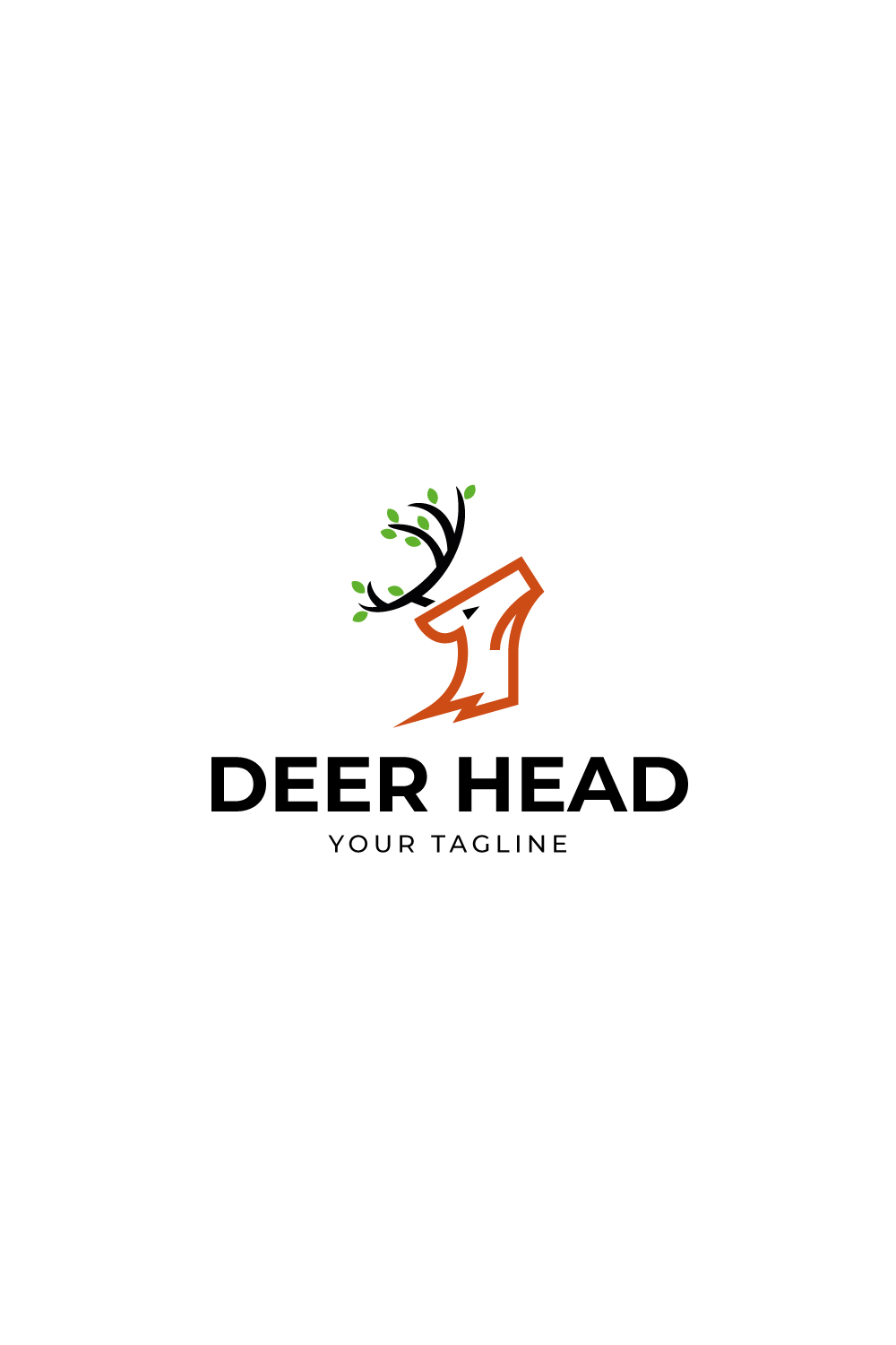Deer Creative Logo Design Template pinterest preview image.