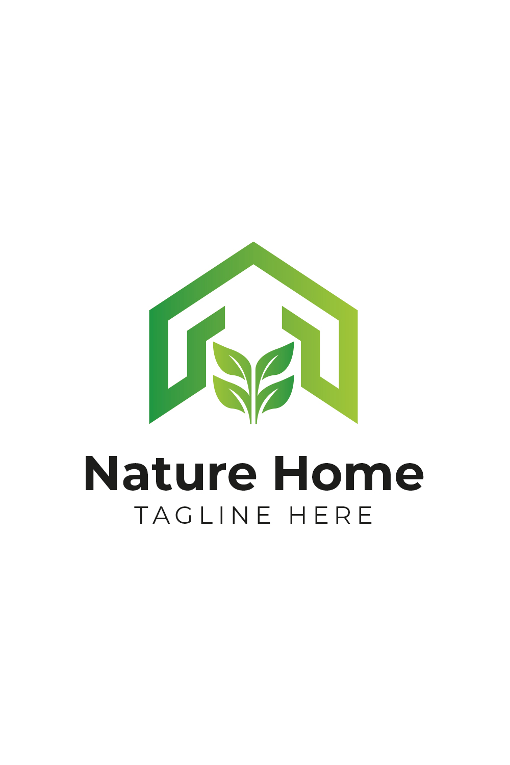 Nature Home Logo Template pinterest preview image.
