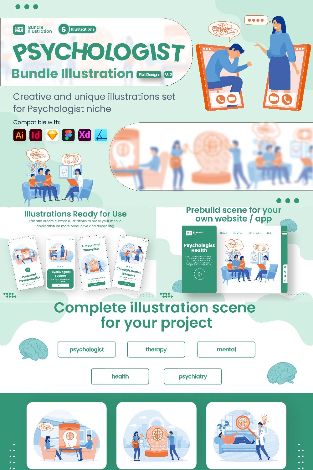 6 Illustrations Related to Psychologist 2 pinterest preview image.