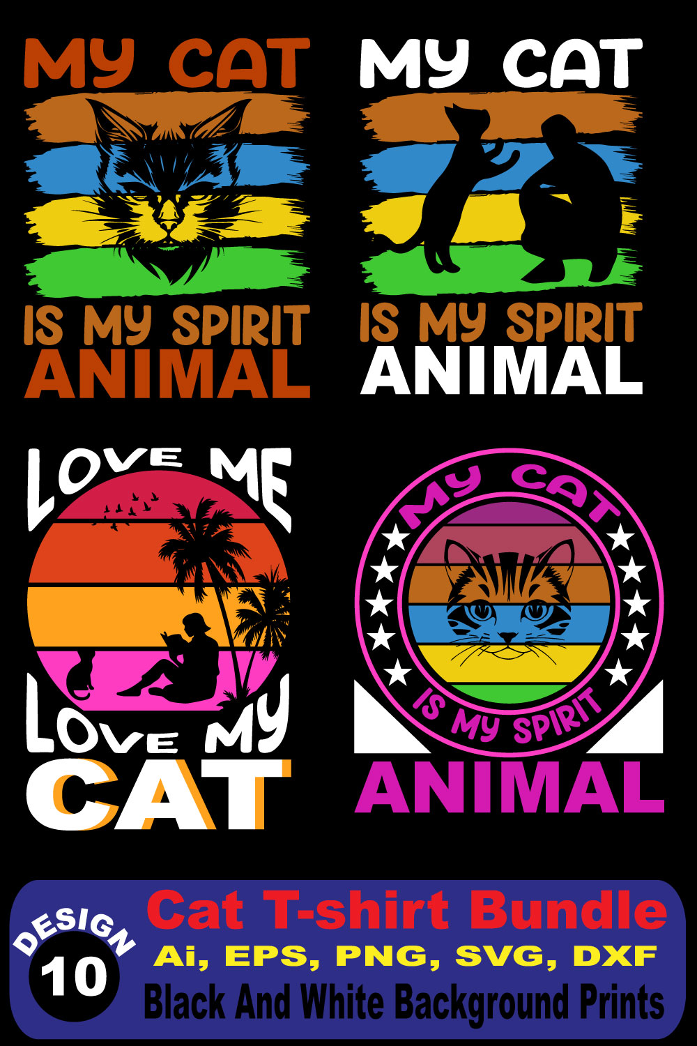 Love My Cat T-shirt Design pinterest preview image.