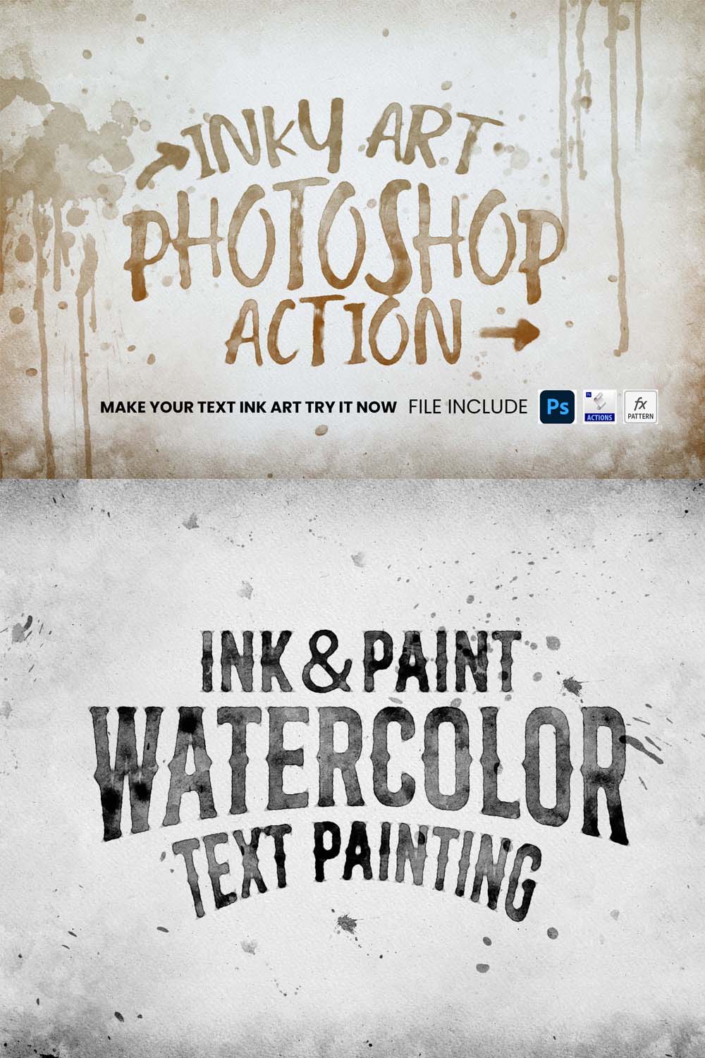 Watercolor & Ink Text & Shape Maker pinterest preview image.