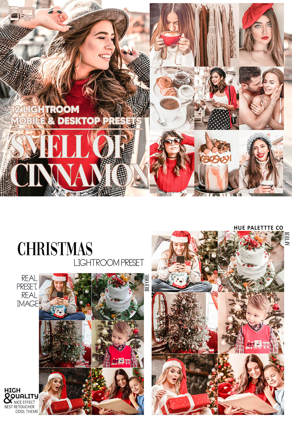 12 Smell Of Cinnamon Lightroom Presets, Winter Mobile Preset, Love Desktop LR Lifestyle DNG Instagram Bright Filter Theme Portrait Season pinterest preview image.