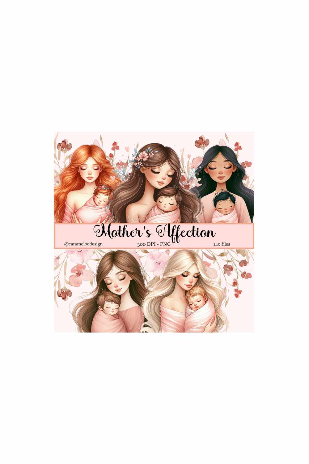 Mother's Affection Clip Art pinterest preview image.