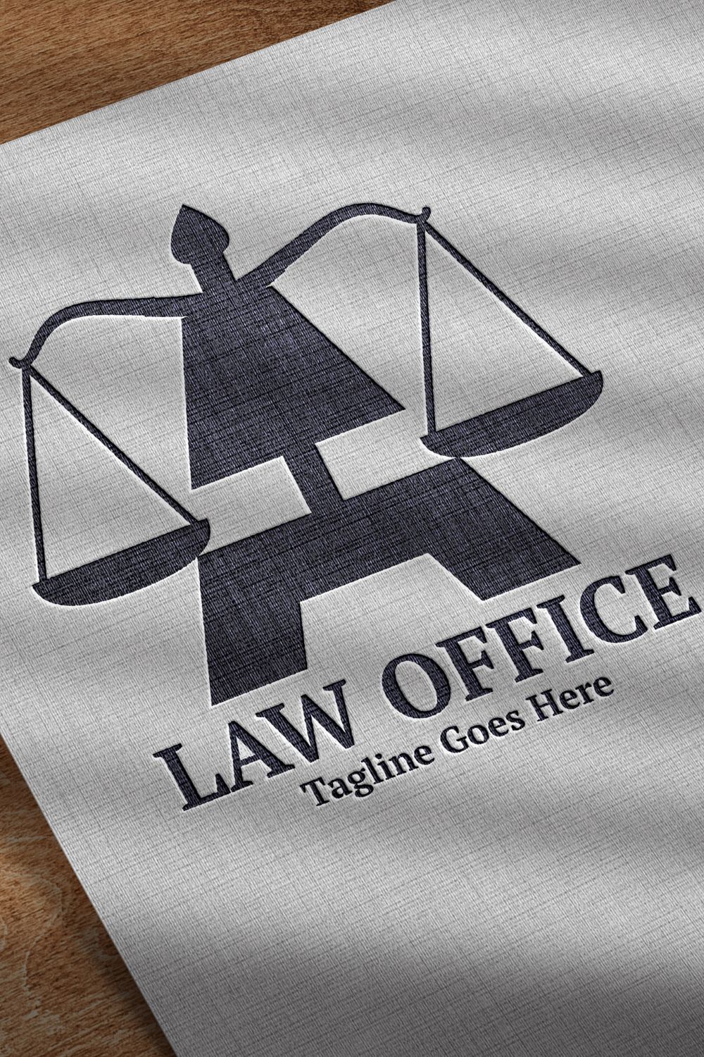 law firm logo with an A that looks like a scale pinterest preview image.