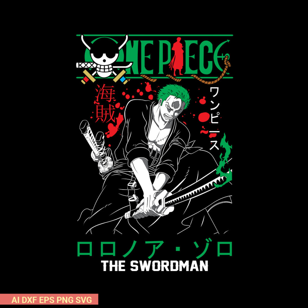 Roronoa Zoro tshirt design - MasterBundles