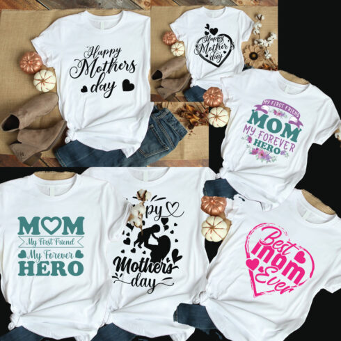 Mother's Day T-shirt design bundle cover image.
