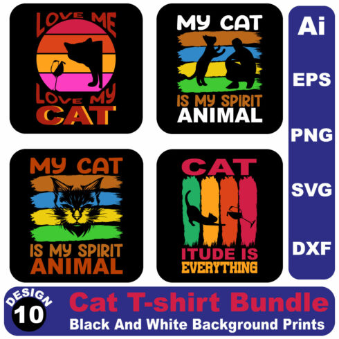 Love My Cat T-shirt Design cover image.