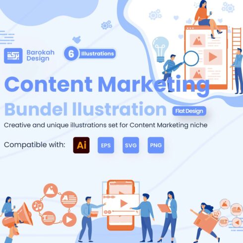 6 Illustrations Related to Content Marketing cover image.