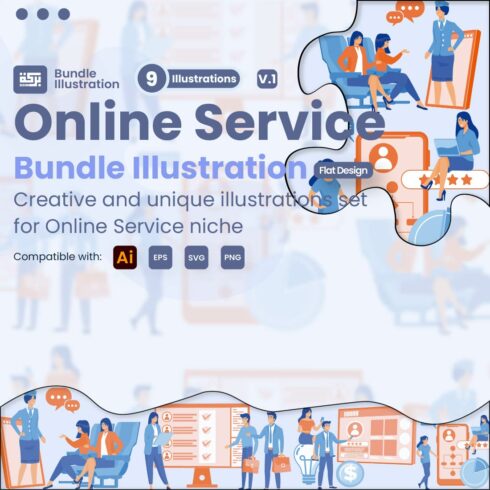 9 Illustrations Related to Online Service 1 cover image.