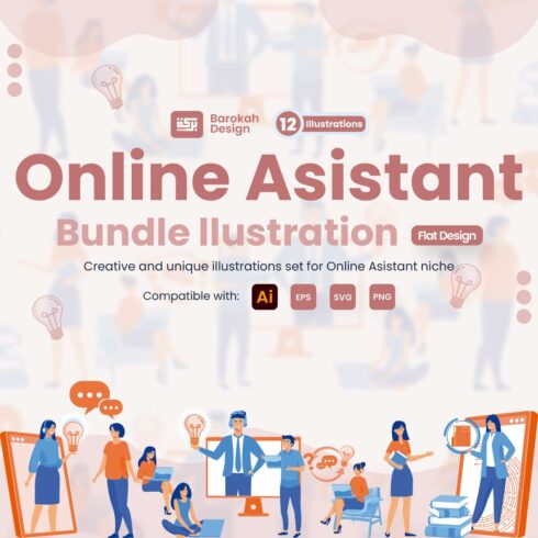 12 Illustrations Related to Online Assistant 2 cover image.