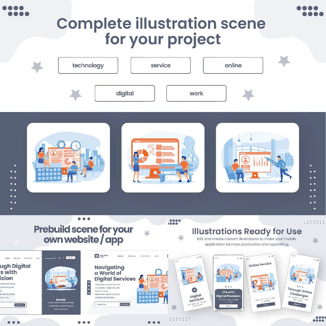 6 Illustrations Related to Online Service 2 preview image.