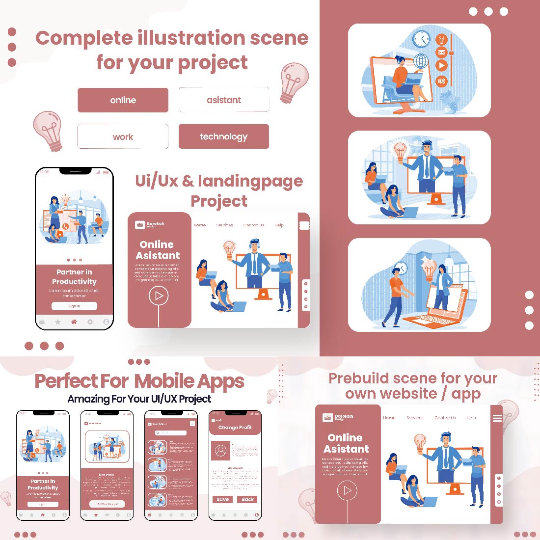 12 Illustrations Related to Online Assistant 2 preview image.