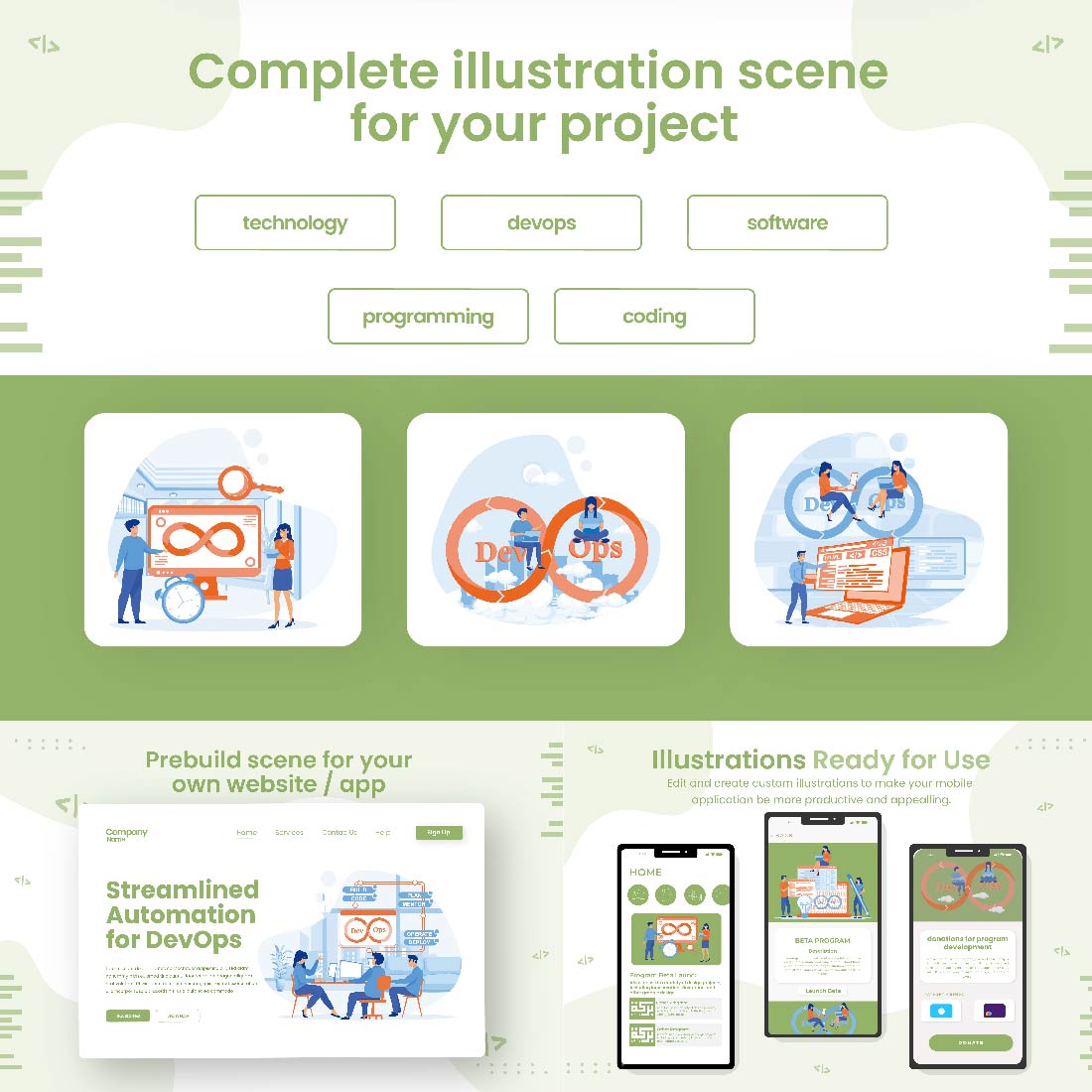 6 Illustrations Related to DevOps Developers preview image.