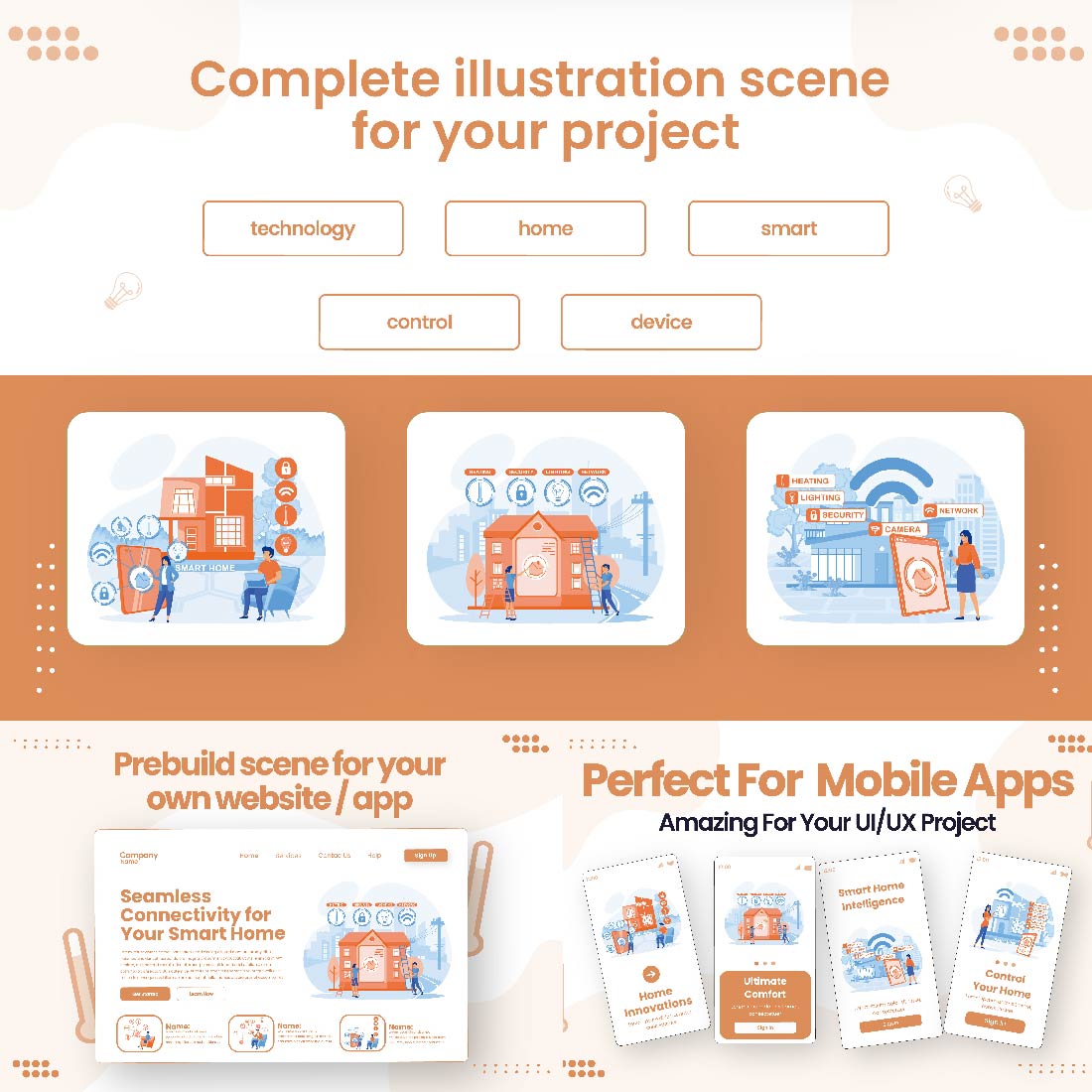6 Illustrations Related to Smart Home preview image.