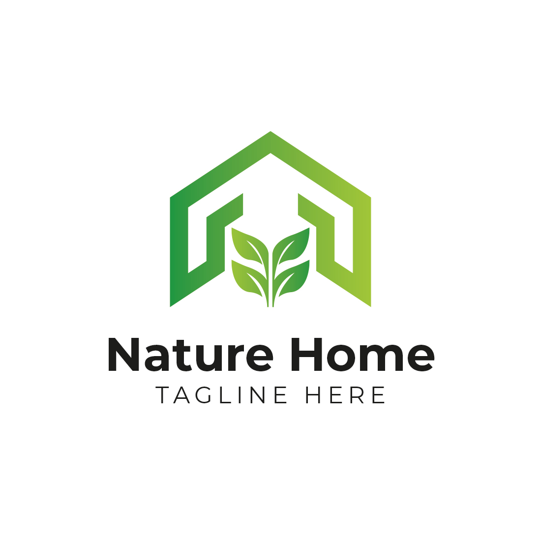 Nature Home Logo Template preview image.