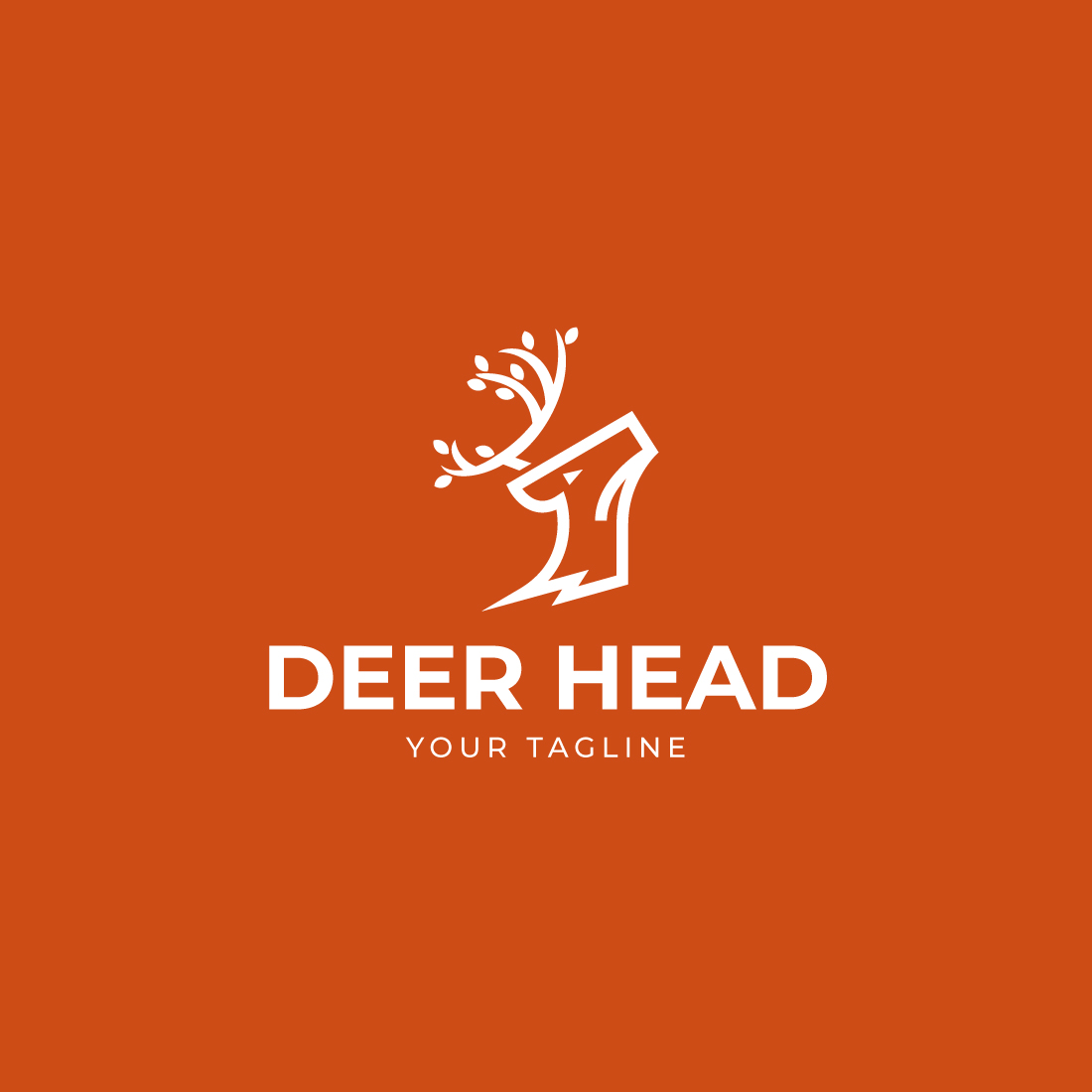 Deer Creative Logo Design Template preview image.