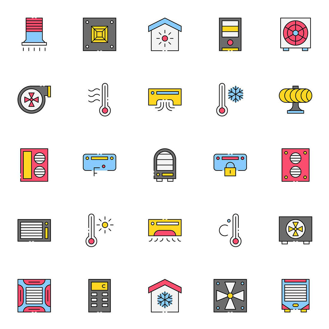 50+ Best Vector Colored icons collection set preview image.