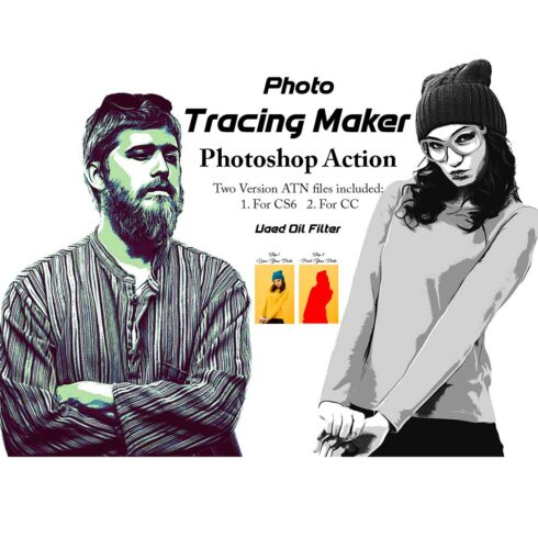 Photo Tracing Maker Photoshop Action cover image.