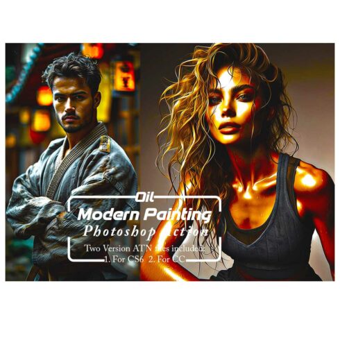 Oil Modern Painting Photoshop Action cover image.