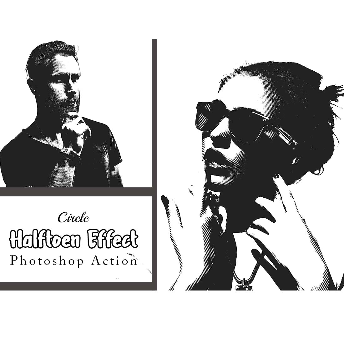 Circle Halftone Effect Photoshop Action cover image.