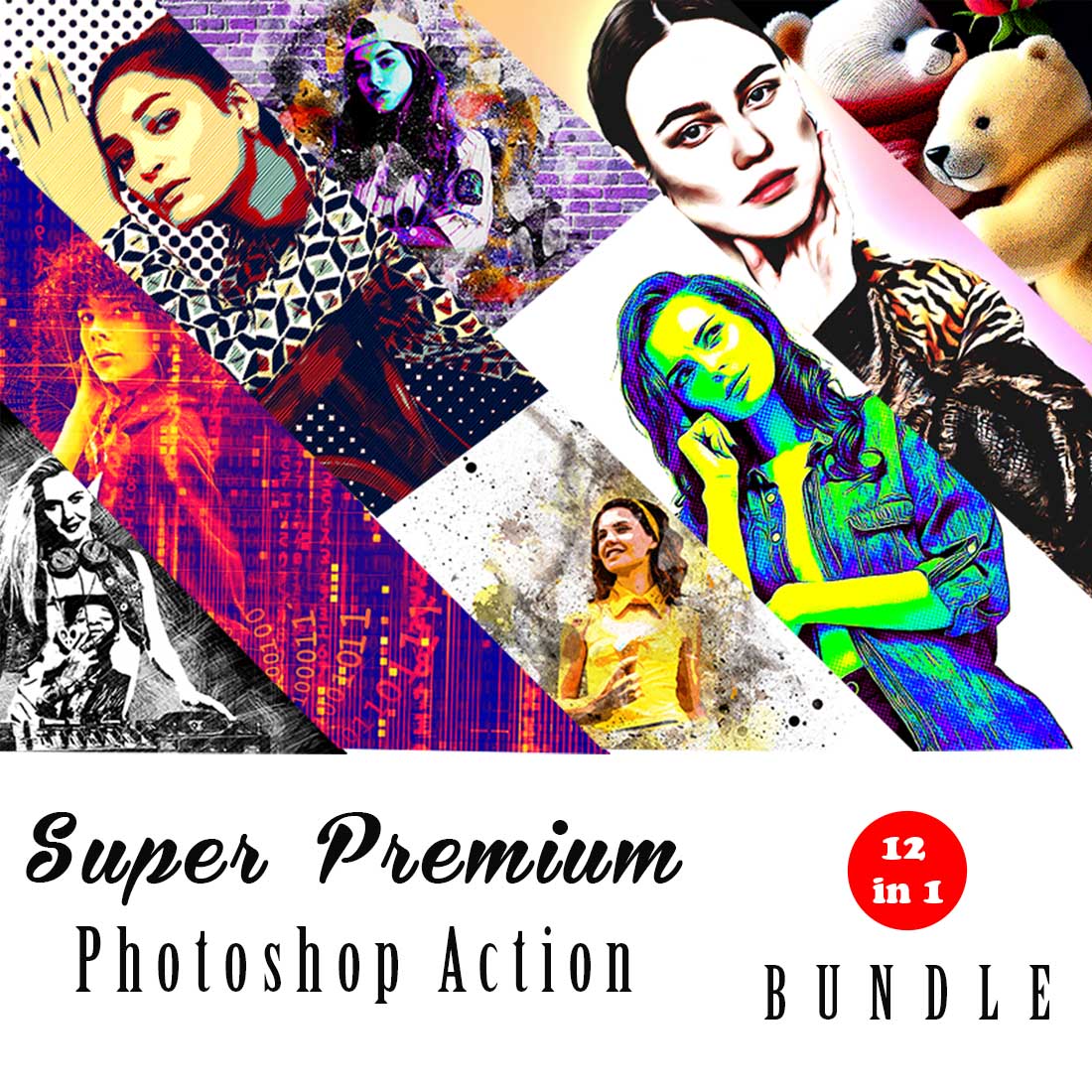 Super Premium Photoshop Action Bundle cover image.
