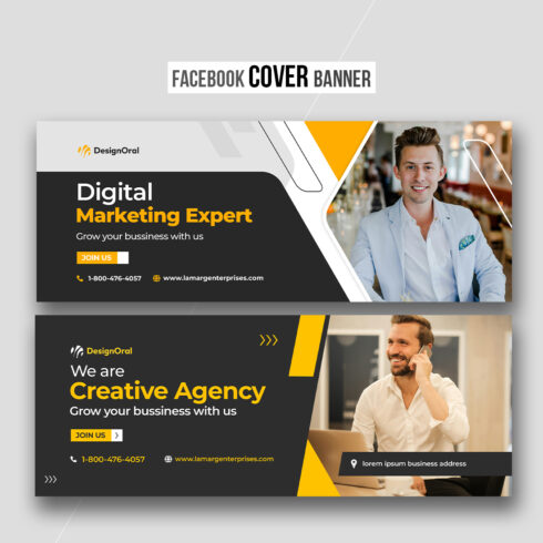 Corporate business facebook cover banner template cover image.