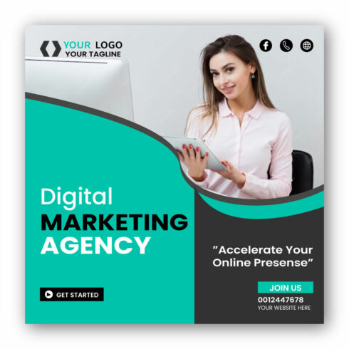 Digital Marketing Agency Social Media Post Design cover image.