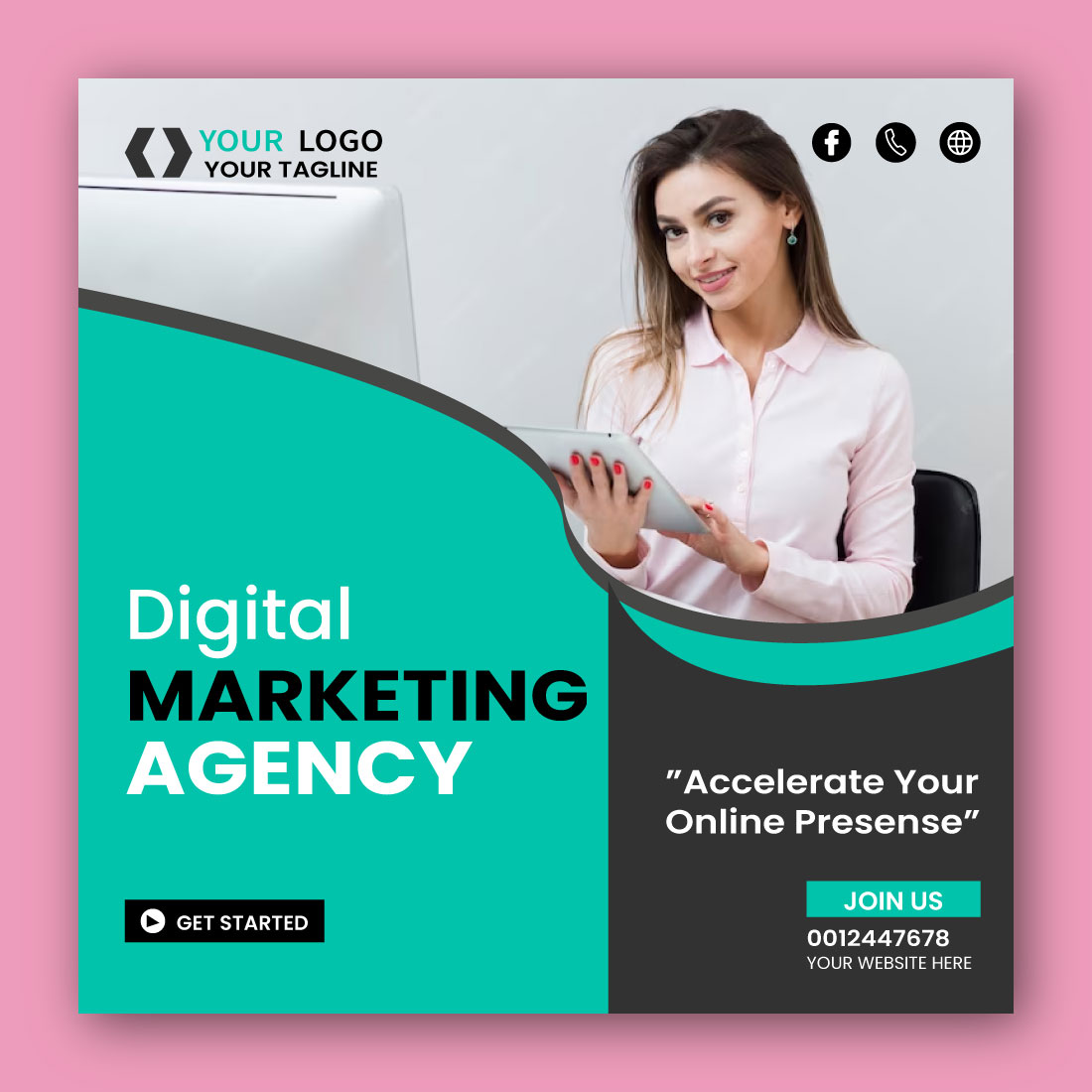 Digital Marketing Agency Social Media Post Design preview image.