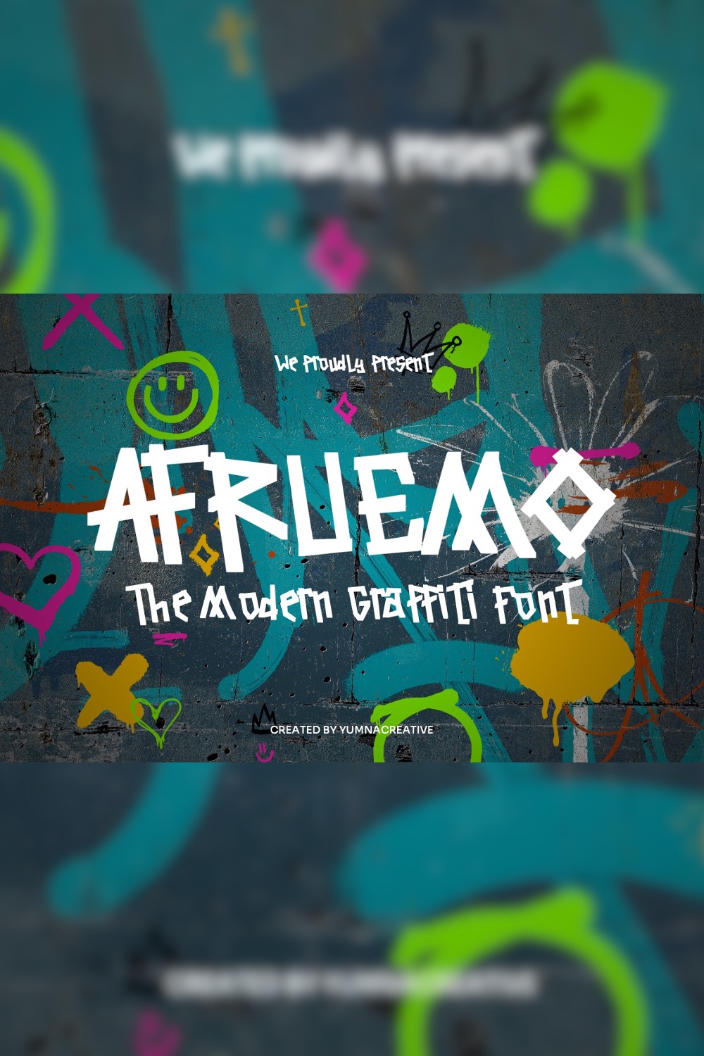Afruemo - Modern Graffiti Font pinterest preview image.