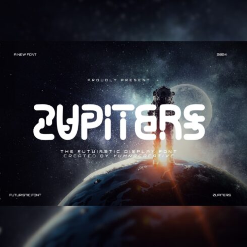 Zupiters - Futuristic Display Font cover image.