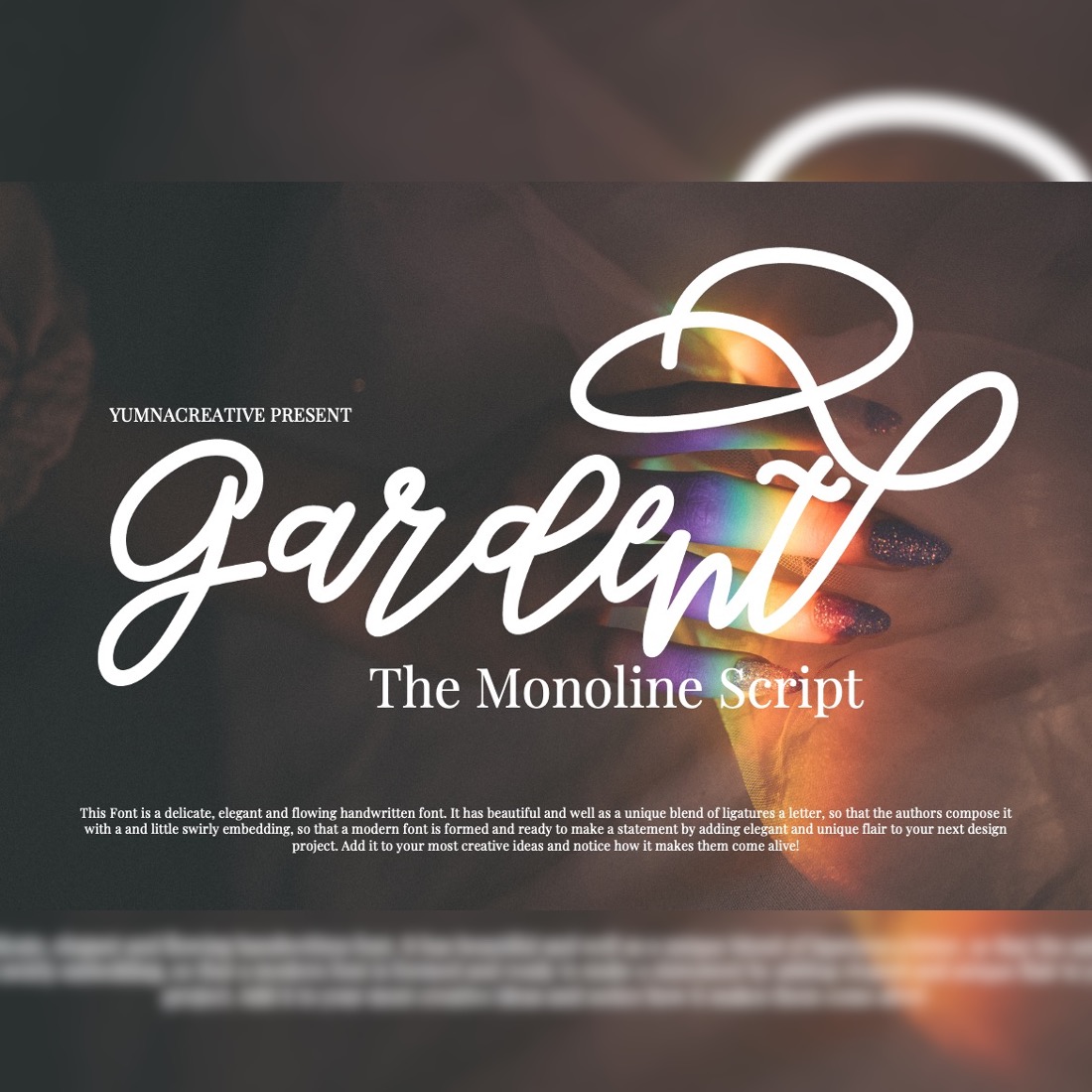 Gardent - Monoline Script Font preview image.