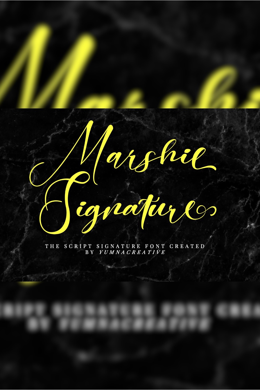 Marshie - Script Signature Font pinterest preview image.