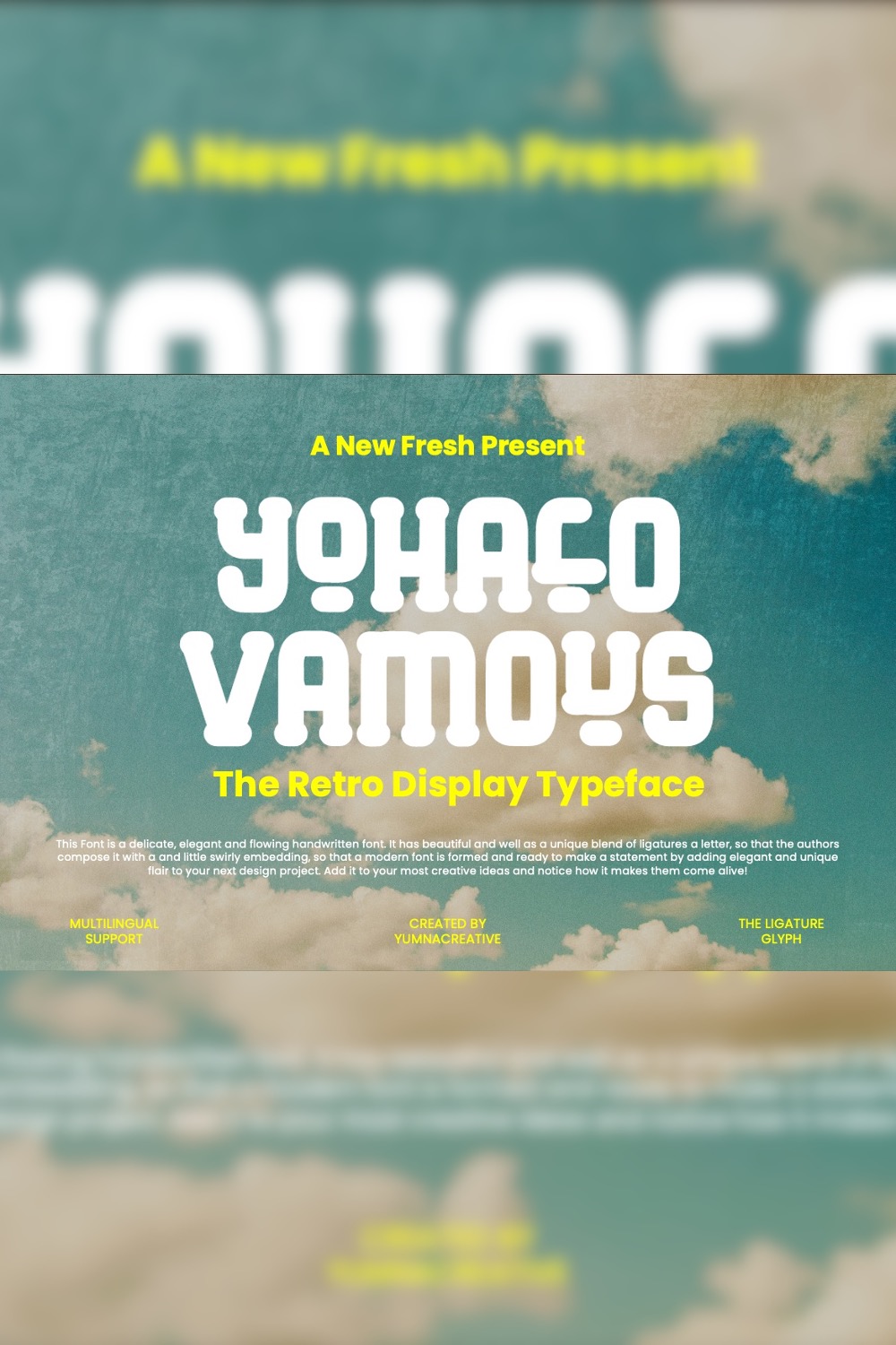Yohalo Vamous - Retro Display Font pinterest preview image.