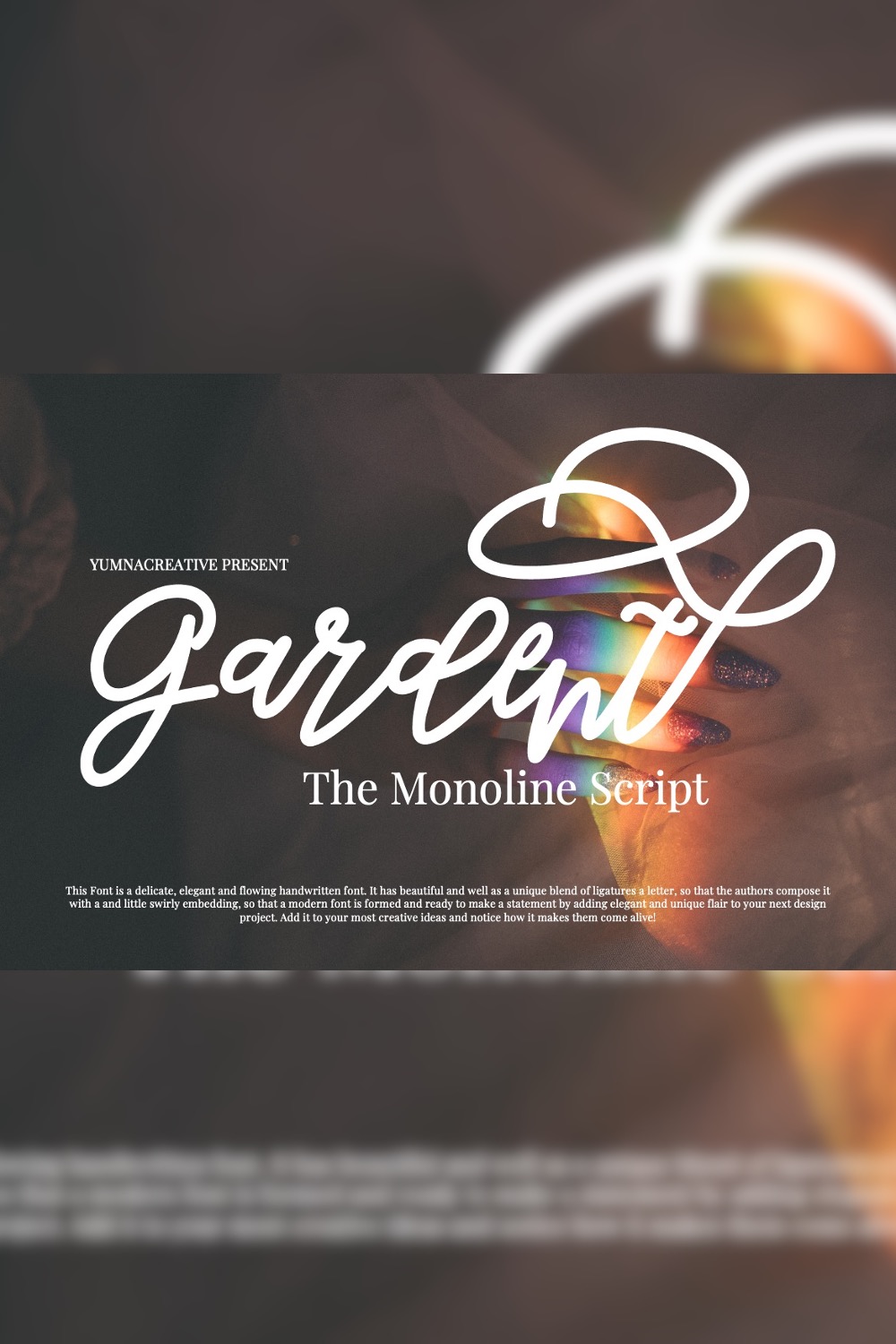 Gardent - Monoline Script Font pinterest preview image.