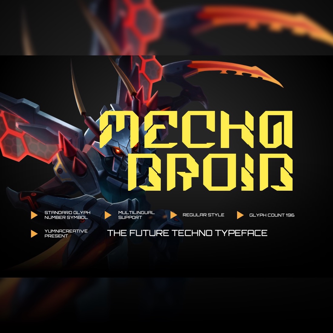 Mechadroid - Future Techno Font preview image.