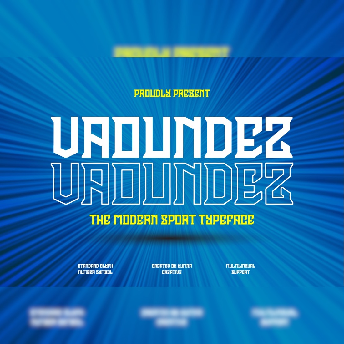 Vaoundez - Modern Sports Font preview image.