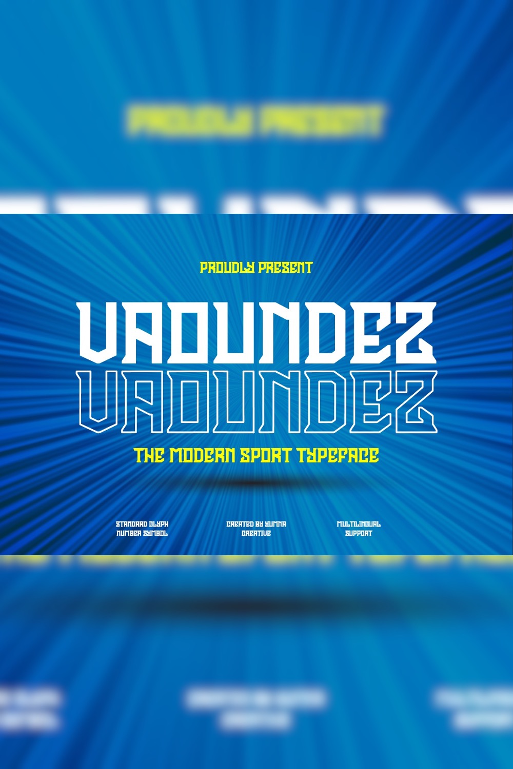 Vaoundez - Modern Sports Font pinterest preview image.