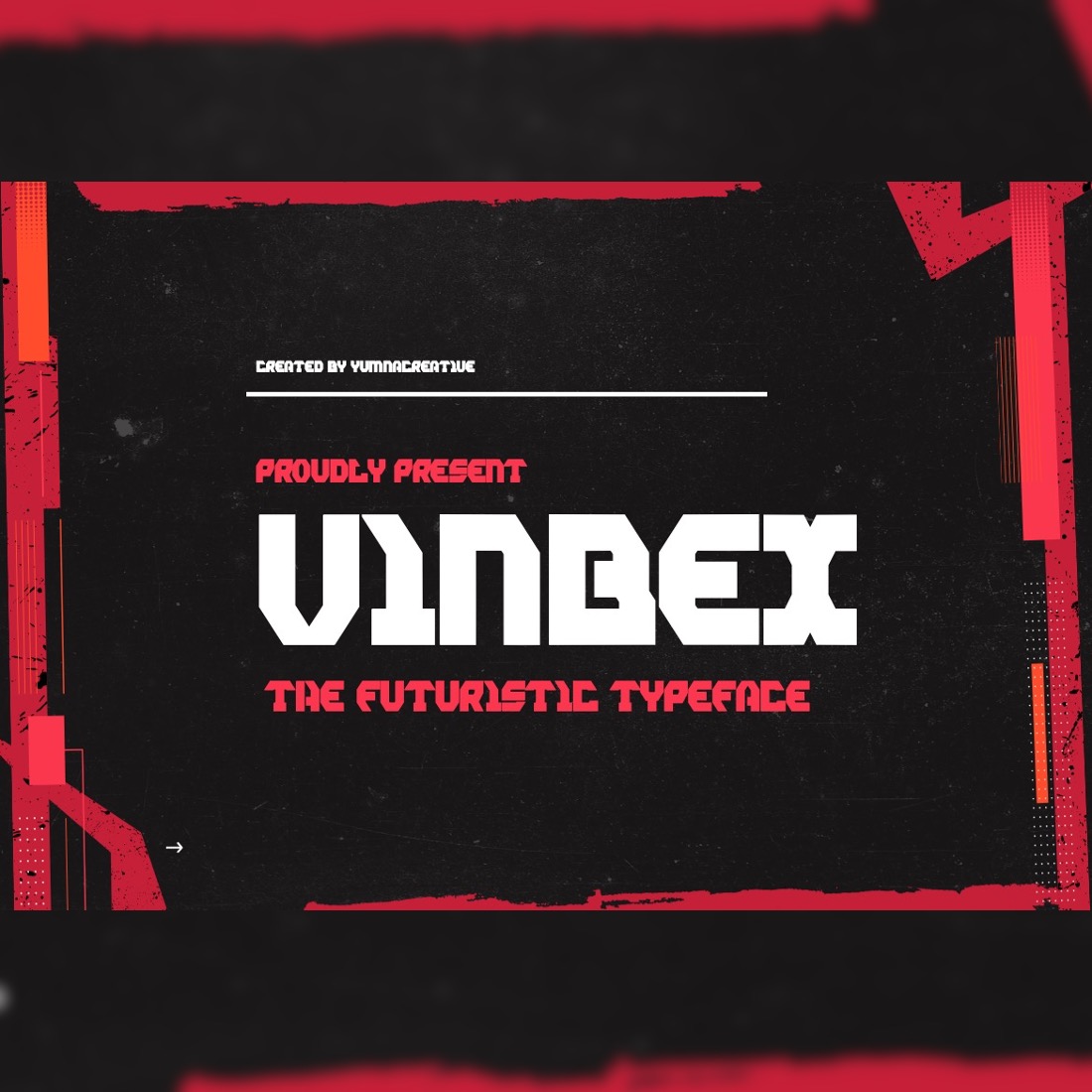 Vinbex - Futuristic Font preview image.
