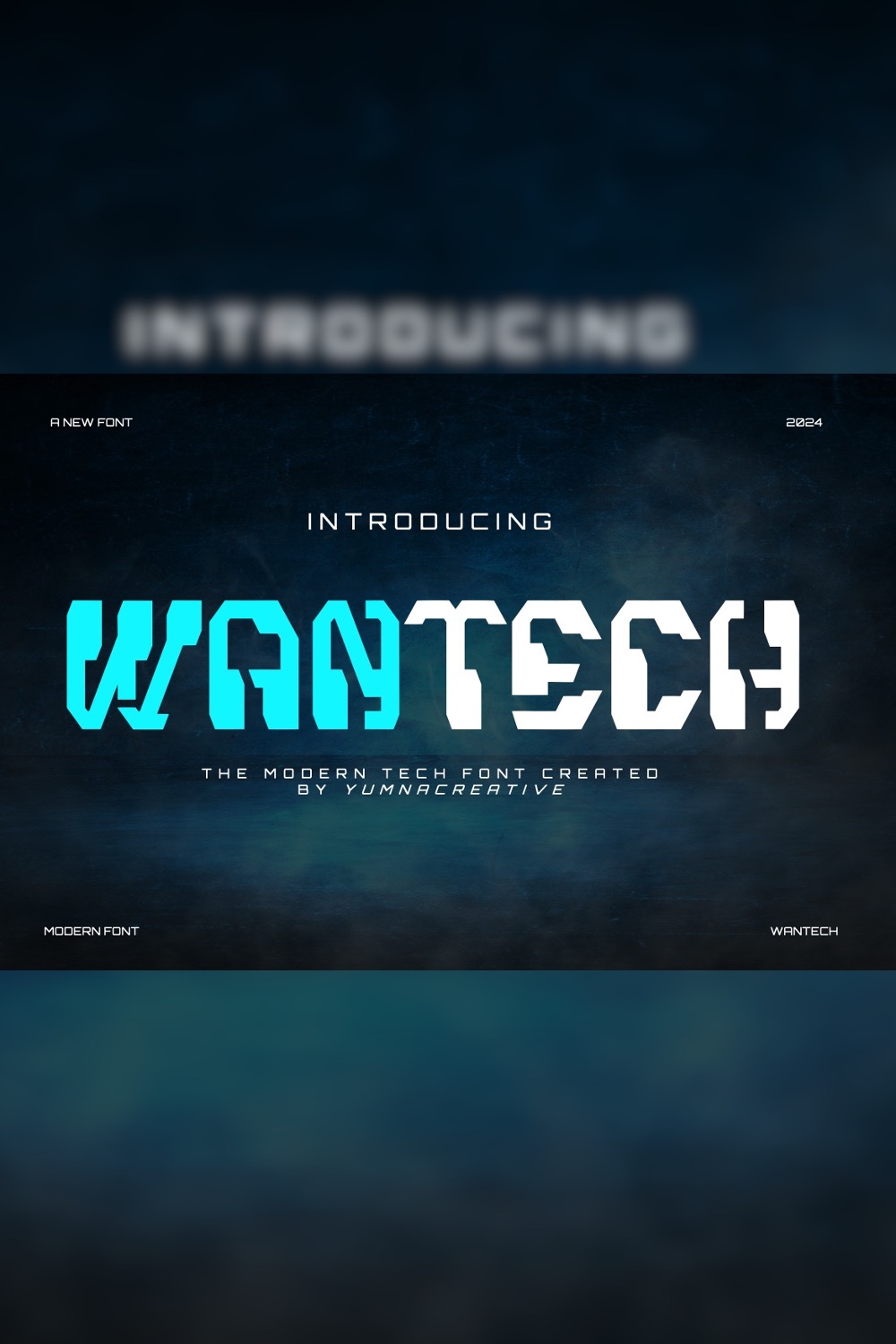 Wantech - Modern Tech Font pinterest preview image.