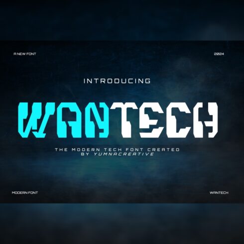 Wantech - Modern Tech Font cover image.